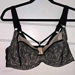 Panache Black and Cream Unlined Bra
